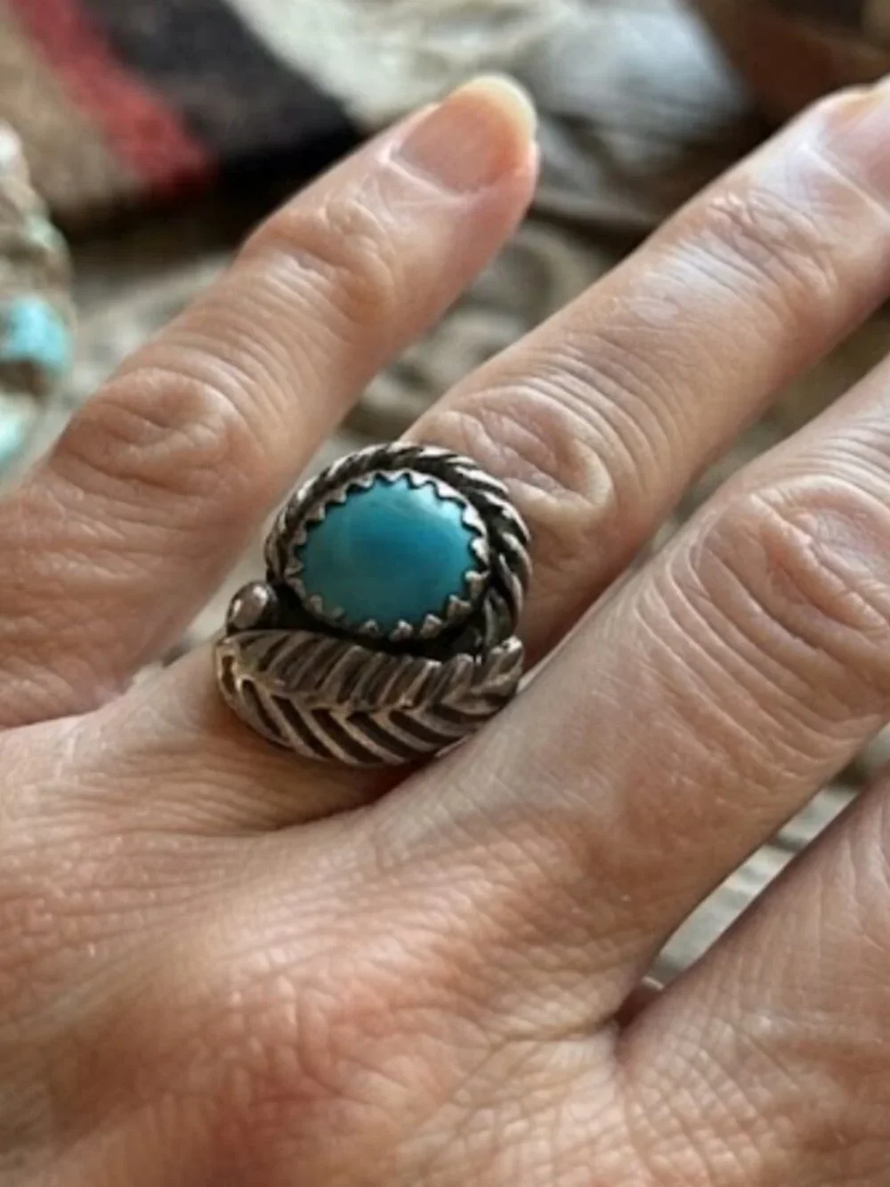 Old SouthWest Handmade Sterling with Turquoise Ring